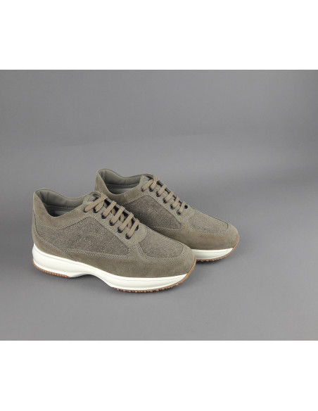 Hogan --- Interactive Uomo Camoscio Tela Talpa Scuro