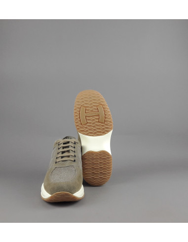 Hogan --- Interactive Uomo Camoscio Tela Talpa Scuro