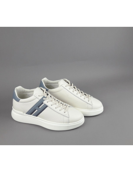 Hogan --- H580 Uomo Pelle Martellata Bianco Opaco