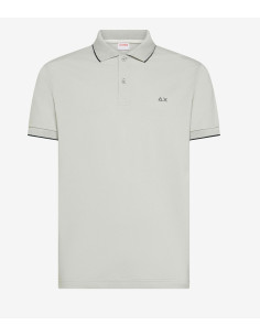 Sun 68 --- Polo Uomo Small Stripes Grigio Chiaro