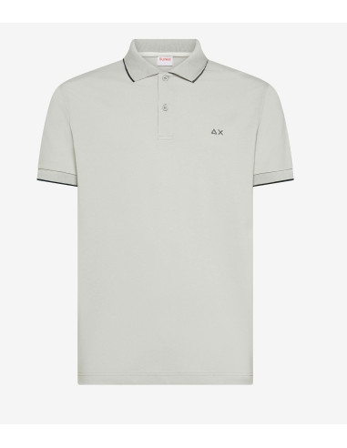 Sun 68 --- Polo Uomo Small Stripes Grigio Chiaro