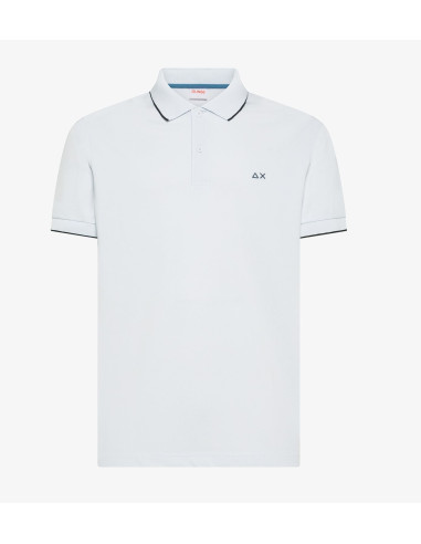 Sun 68 --- Polo Uomo Small Stripes Bianco