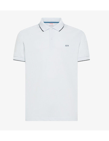 Sun 68 --- Polo Uomo Small Stripes Bianco