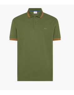 Sun 68 --- Polo Uomo Big Stripes Verde Militare
