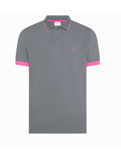 Sun 68 --- Polo Uomo Small Stripes Fluo Grigio