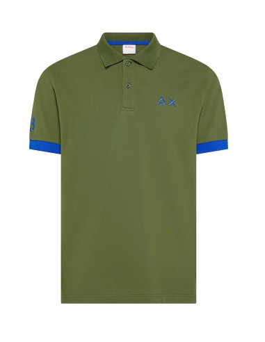 Sun 68 --- Polo Uomo Big Logo Fluo Verde Militare