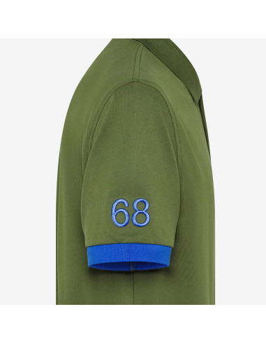 Sun 68 --- Polo Uomo Big Logo Fluo Verde Militare