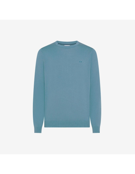 Sun 68 --- Maglia Uomo Girocollo Cotone Avion Scuro