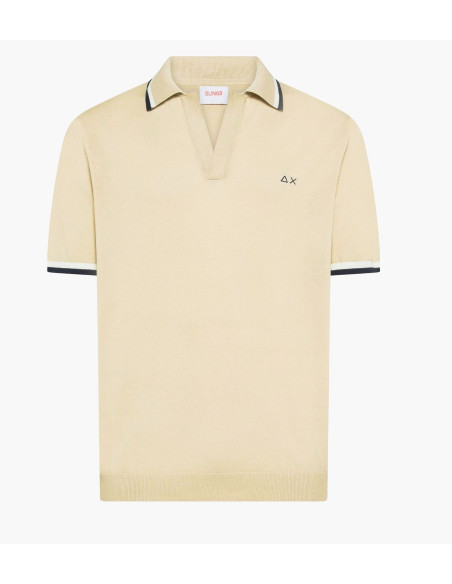 Sun 68 --- Polo In Maglia Di Cotone Uomo Girocollo Beige