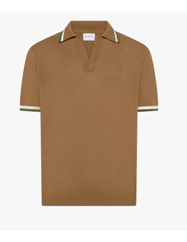 Sun 68 --- Polo In Maglia Di Cotone Uomo Girocollo Marrone Chiaro