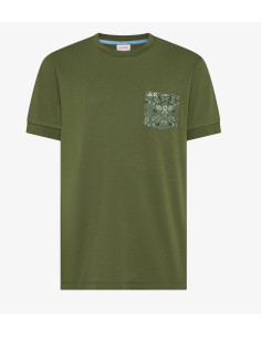Sun 68 --- T-Shirt Uomo Cotone Verde Militare