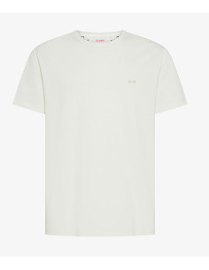 Sun 68 --- T-Shirt Uomo Piquet Di Cotone Bianco Opaco