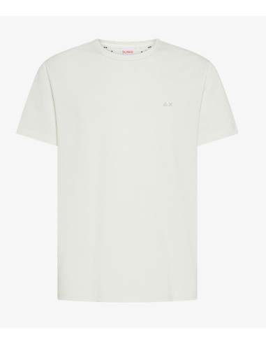Sun 68 --- T-Shirt Uomo Piquet Di Cotone Bianco Opaco