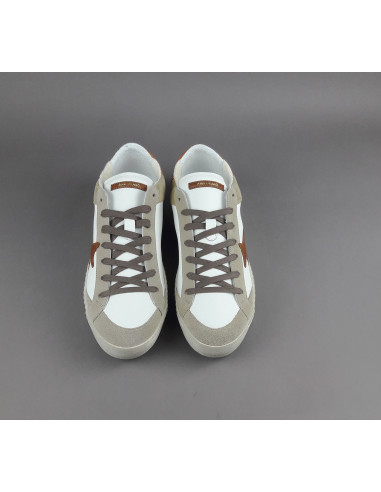 Ama Brand --- Sneakers Uomo Time Pelle Camoscio Bianco Beige