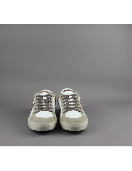 Ama Brand --- Sneakers Uomo Time Pelle Camoscio Bianco Beige