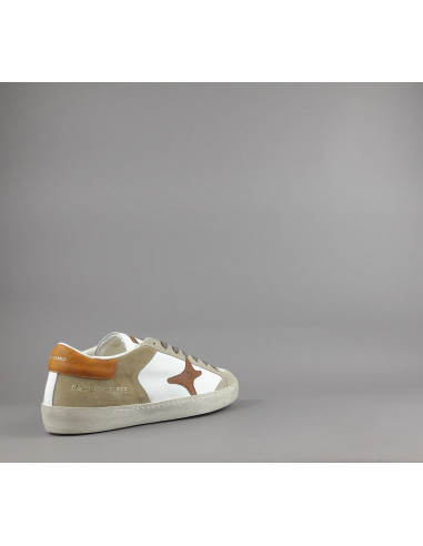 Ama Brand --- Sneakers Uomo Time Pelle Camoscio Bianco Beige