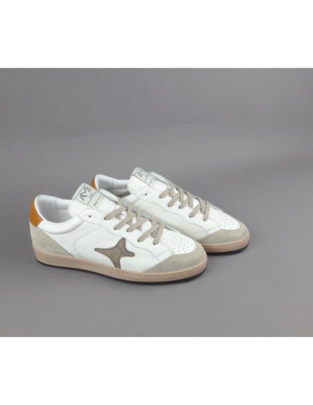 Ama Brand --- Sneakers Uomo Sun Pelle E Camoscio Bianco Beige