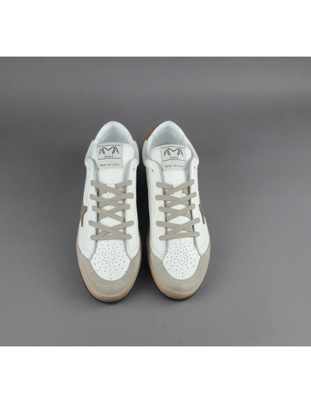 Ama Brand --- Sneakers Uomo Sun Pelle E Camoscio Bianco Beige