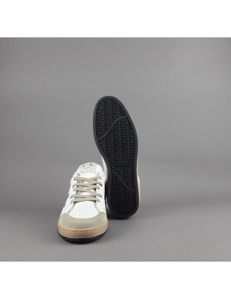 Ama Brand --- Sneakers Uomo Sun Pelle E Camoscio Bianco Beige