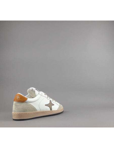 Ama Brand --- Sneakers Uomo Sun Pelle E Camoscio Bianco Beige
