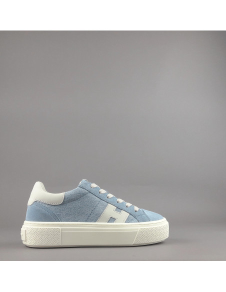 Hogan --- H705 Donna Camoscio Tela Celeste Polvere