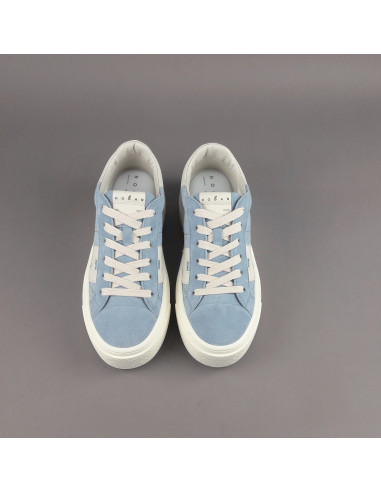 Hogan --- H705 Donna Camoscio Tela Celeste Polvere