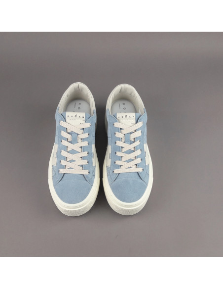 Hogan --- H705 Donna Camoscio Tela Celeste Polvere