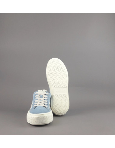 Hogan --- H705 Donna Camoscio Tela Celeste Polvere