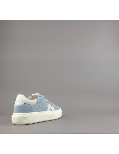 Hogan --- H705 Donna Camoscio Tela Celeste Polvere