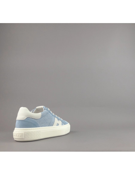 Hogan --- H705 Donna Camoscio Tela Celeste Polvere