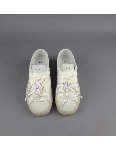 D.A.T.E. --- Sneakers Tender Donna Camoscio Beige Opaco
