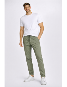 Clark --- Pantalone Uomo Lewis Popeline Verde Militare