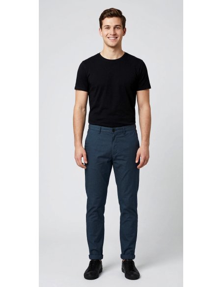Clark --- Pantalone Uomo Mark Popeline Blu Scuro