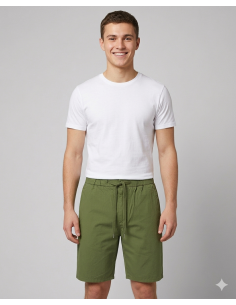 Sun 68 --- Bermuda Uomo Misto Cotone Verde Militare