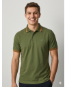 Sun 68 --- Polo Uomo Big Stripes Verde Militare