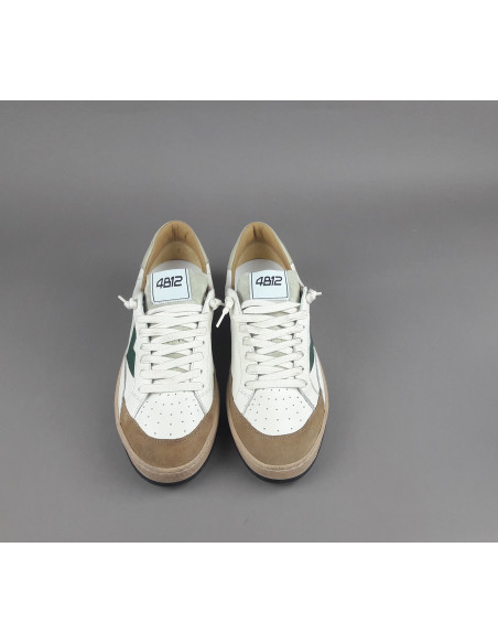 4B12 --- Sneakers Uomo Play Pelle Camoscio Bianco
