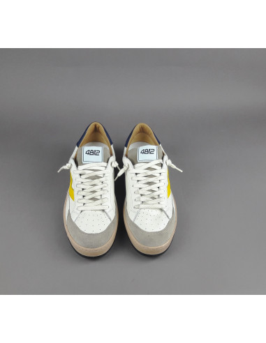 4B12 --- Sneakers Uomo Play Pelle Camoscio Bianco