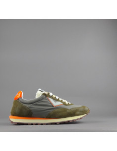 4B12 --- Sneakers Uomo Run Camoscio Tela Verde Militare