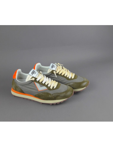 4B12 --- Sneakers Uomo Run Camoscio Tela Verde Militare