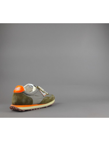 4B12 --- Sneakers Uomo Run Camoscio Tela Verde Militare