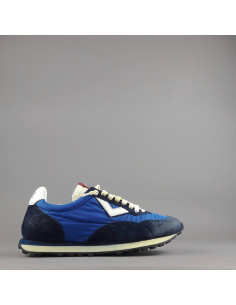 4B12 --- Sneakers Uomo Run Camoscio Tela Blu Scuro