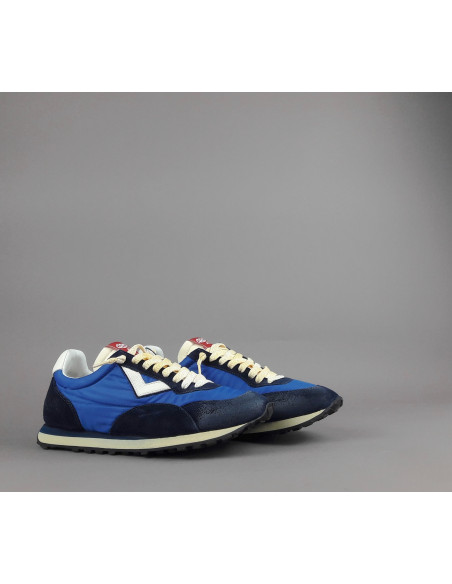 4B12 --- Sneakers Uomo Run Camoscio Tela Blu Scuro