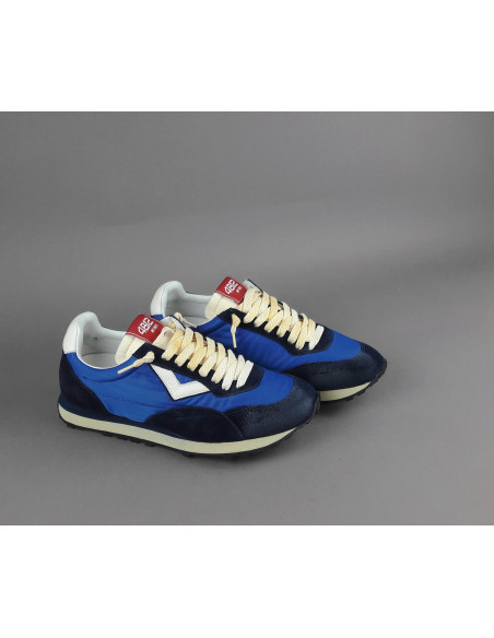 4B12 --- Sneakers Uomo Run Camoscio Tela Blu Scuro