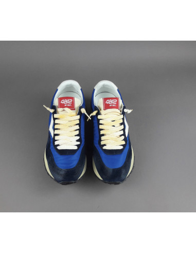 4B12 --- Sneakers Uomo Run Camoscio Tela Blu Scuro