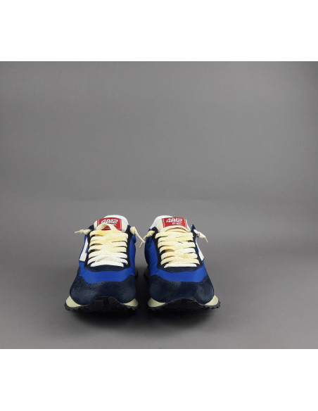 4B12 --- Sneakers Uomo Run Camoscio Tela Blu Scuro