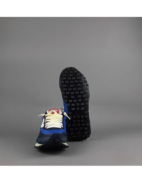 4B12 --- Sneakers Uomo Run Camoscio Tela Blu Scuro