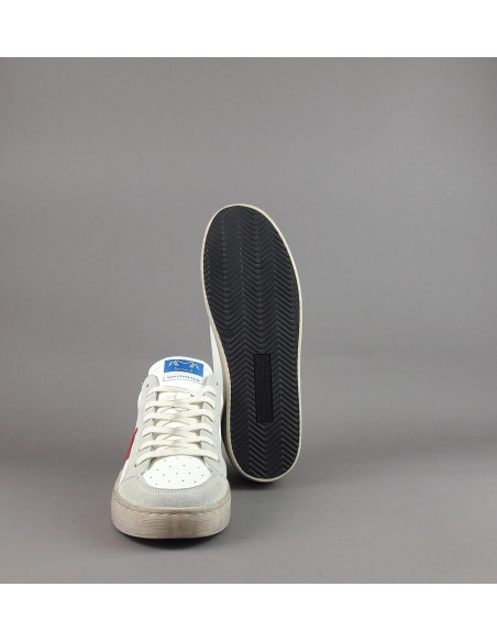 Ama Brand --- Sneakers Uomo Slam Pelle Bianco Grigio Chiaro