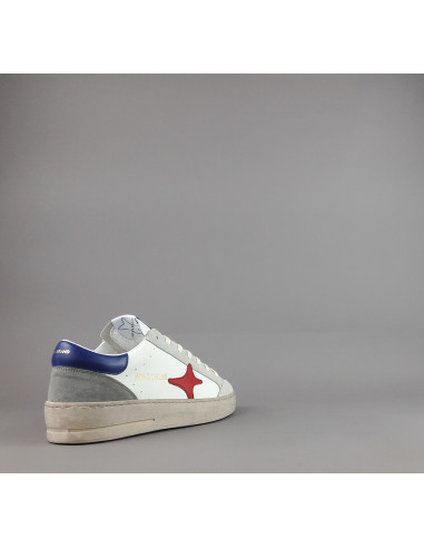 Ama Brand --- Sneakers Uomo Slam Pelle Bianco Grigio Chiaro