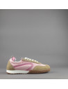 Stokton --- Sneakers Donna Camoscio Tela Marrone Chiaro Rosa