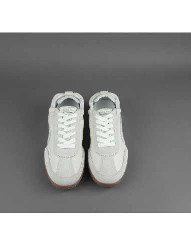 Stokton --- Sneakers Donna Camoscio Pelle Panna